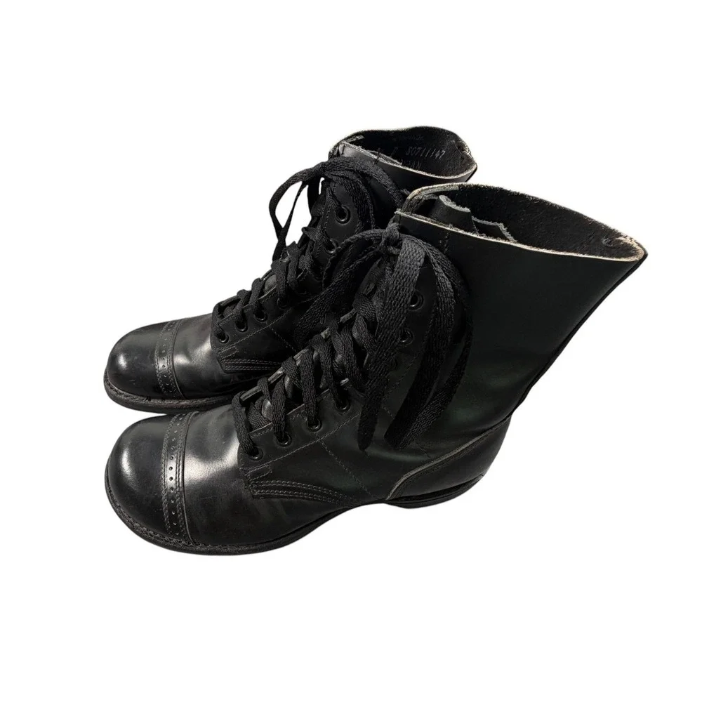 Corcoran 1500  Men's Jumper Boots Black Leather Military Cap Toe Lace Up 7.5 D